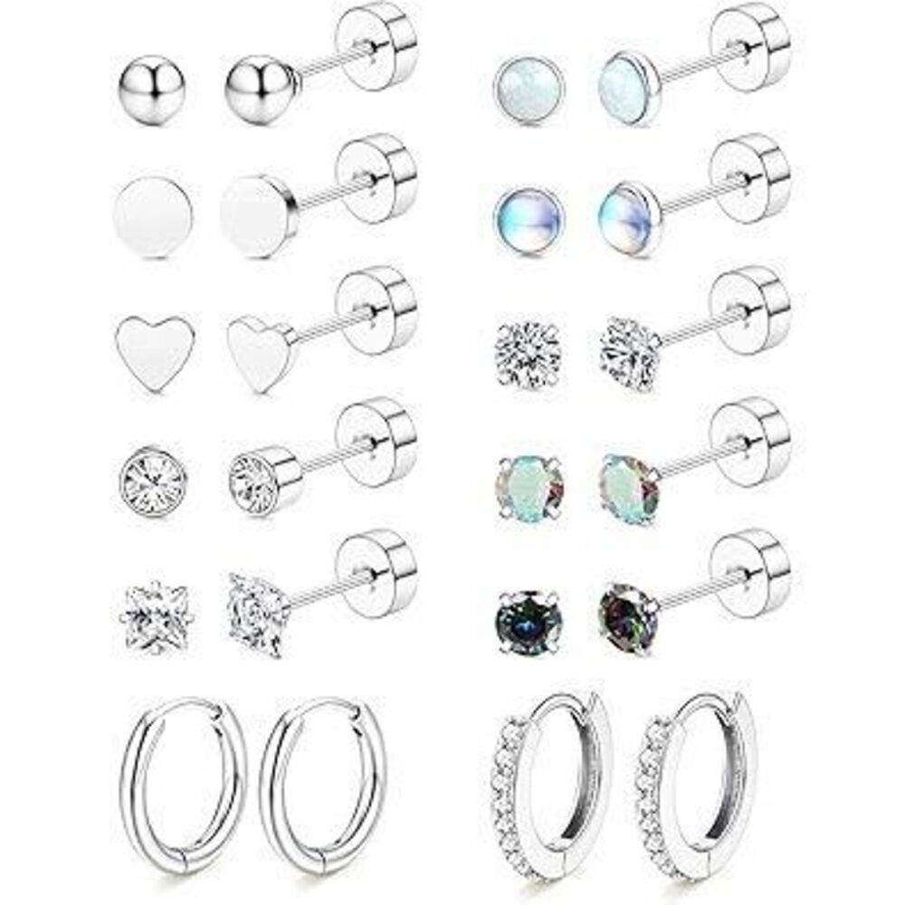 Hypoallergenic Surgical Steel Earrings For Sensitive Ears-Flat Back Earrings For